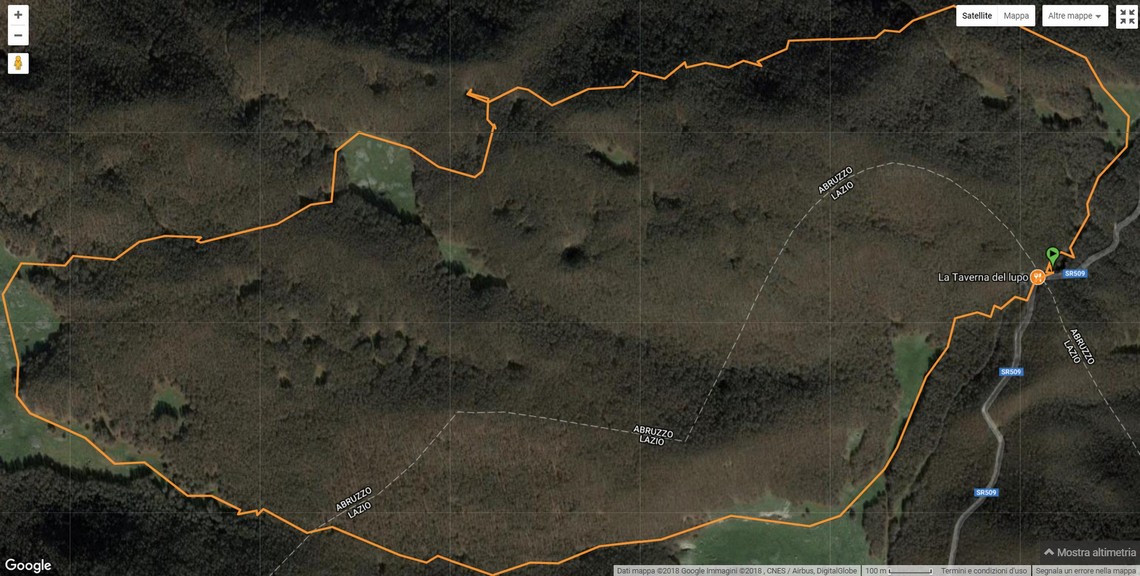 Il tracciato di oggi dal mio GPS