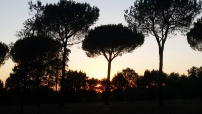 Solitario tramonto Romano in MTB