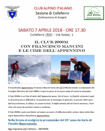 Conferenza alla Sezione CAI di COLLEFERRO
