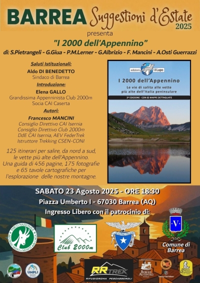 NEWS N.227 Relatore al Comune di Barrea per la presentazione de I 2000 dell&#039;APPENNINO