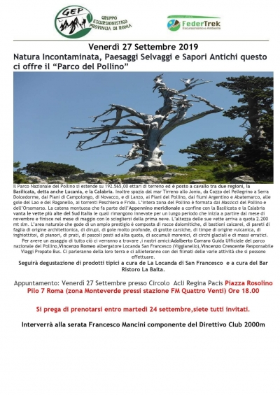Prima Conferenza GEP Gruppo Escursionismo Provincia di Roma