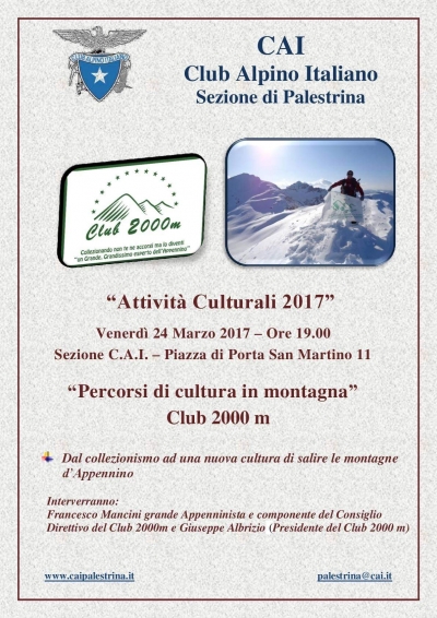 Conferenza alla Sezione CAI di PALESTRINA