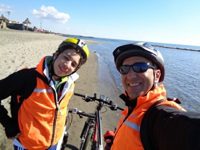 50 Km di MTB per il Mare d'Inverno con il figlio già grande Biker