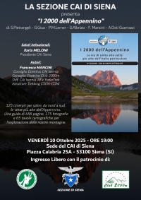 NEWS N.228 Relatore al CAI di SIENA per la presentazione de I 2000 dell&#039;APPENNINO