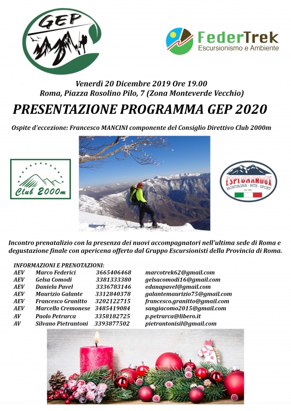 Seconda Conferenza GEP Gruppo Escursionisti della Provincia di Roma